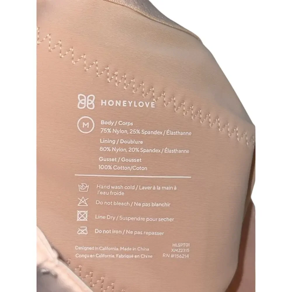 Honeylove SuperPower Thong Bridal Wedding High Waist Tummy Control NWT PINK M